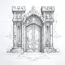 castle  door tattoo design idea