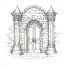castle  door tattoo design idea