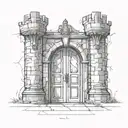 castle  door tattoo design idea