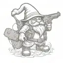 gnome  with a gun tattoo design idea