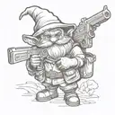 gnome  with a gun tattoo design idea