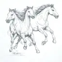 horses running freely tattoo design idea