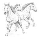 horses running freely tattoo design idea