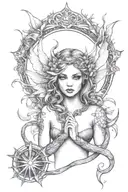 Fairy Mermaid symmetrical tattoo design idea