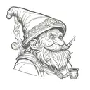 gnome smoking a pipe tattoo design idea