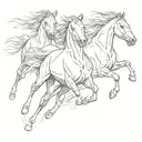 horses running freely tattoo design idea