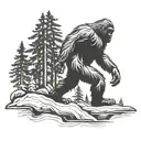 bigfoot  sillouette tattoo design idea