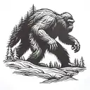 bigfoot  sillouette tattoo design idea