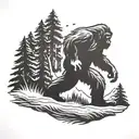 bigfoot  sillouette tattoo design idea