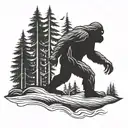 bigfoot  sillouette tattoo design idea