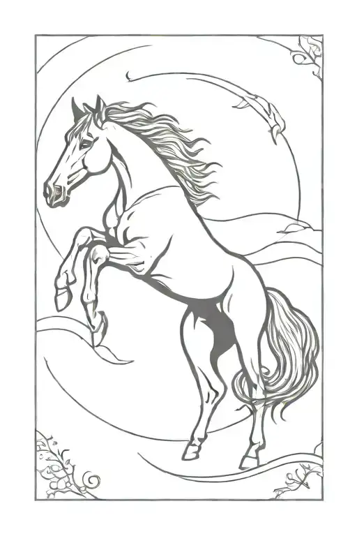 horse free spirit tattoo design idea