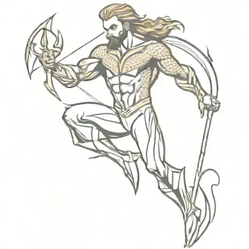 aquaman and sea tattoo design idea