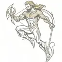 aquaman and sea tattoo design idea