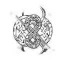Viking's rune with a snake tattoo design idea