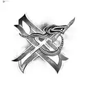 Viking's rune with a snake tattoo design idea
