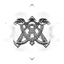 Viking's rune with a snake tattoo design idea