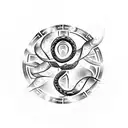 Viking's rune with a snake tattoo design idea