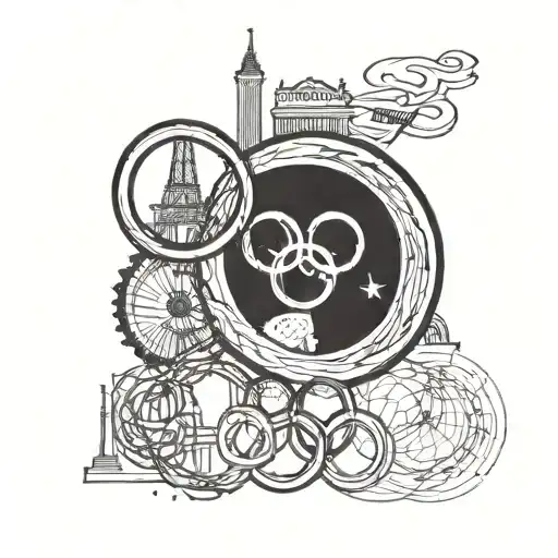 olympic games rings paris 2024 tattoo design idea