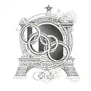 olympic games rings paris 2024 tattoo design idea