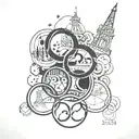 olympic games rings paris 2024 tattoo design idea