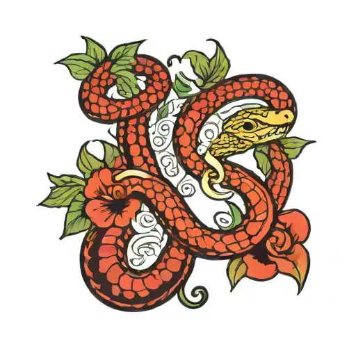 key, good snake, zodiac sign gemini tattoo design idea