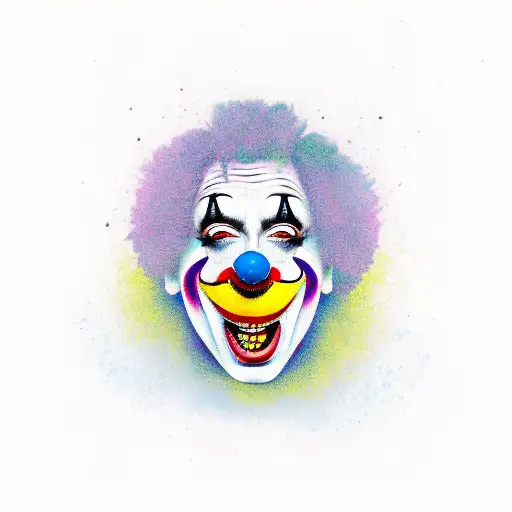 sad clown tattoo design idea