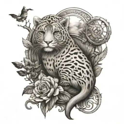 arm sleeve filler animal tattoo design idea