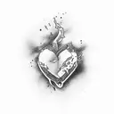 broken heart tattoo design idea