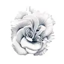 rose, hibiscus, violet tattoo design idea