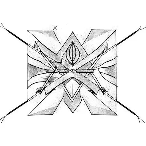 bow arrow tattoo design idea
