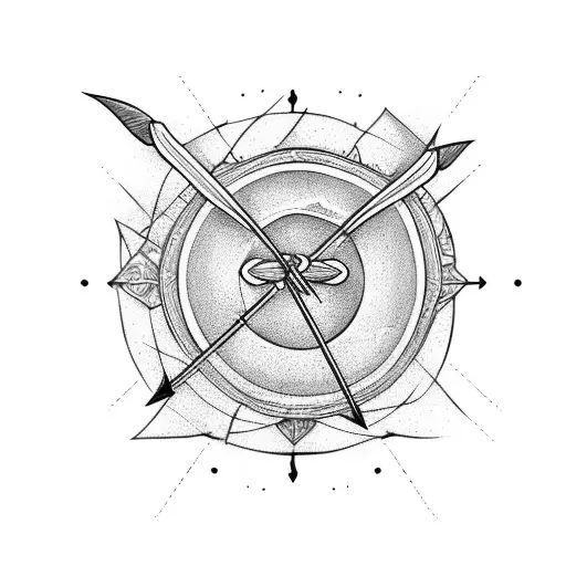 bow arrow tattoo design idea