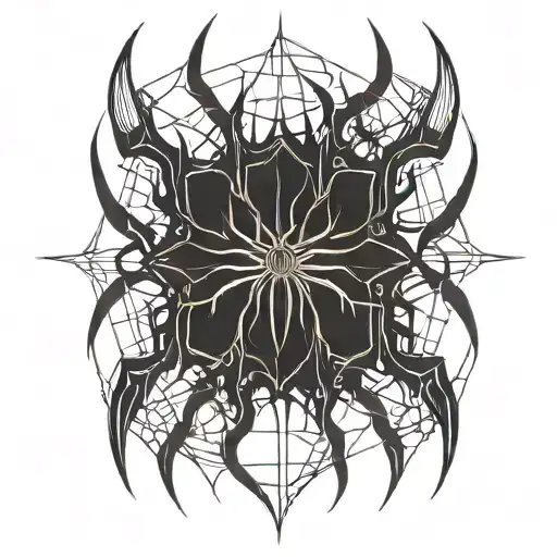 spider curse mark harsh black inks like a scar cover tattoo design idea