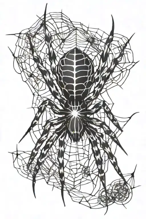 spider cursed mark harsh black inks like a scar tattoo design idea