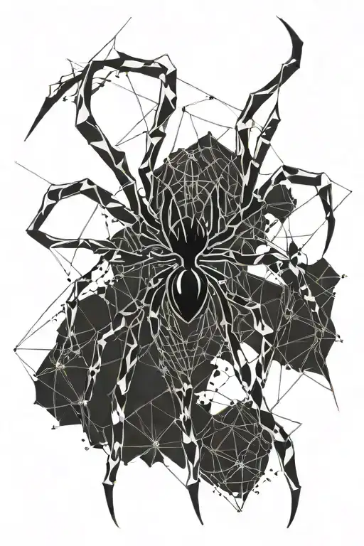 spider curse mark harsh black inks like a scar cover tattoo design idea