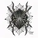 spider curse mark harsh black inks like a scar cover tattoo design idea