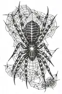 spider cursed mark harsh black inks like a scar tattoo design idea