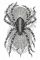 spider cursed mark harsh black inks like a scar tattoo design idea