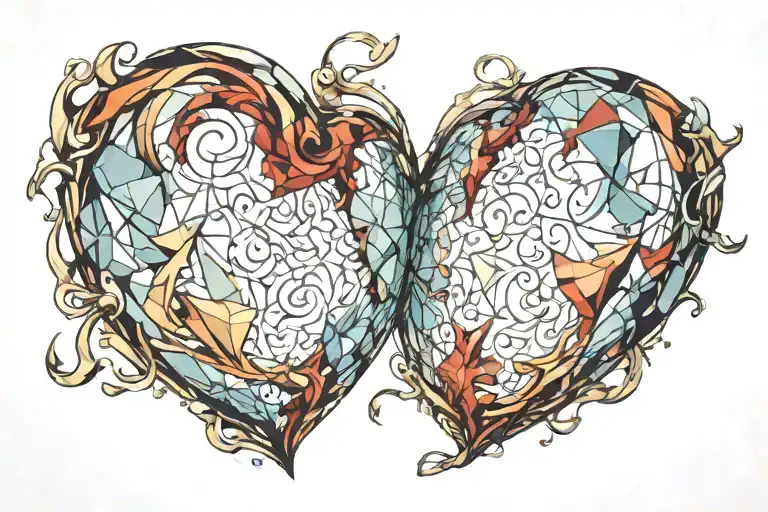 Heart made of glass my mind of stone   tattoo design idea