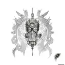 steampunk armor tattoo tattoo design idea