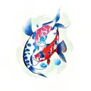 matching koi fish with libra and scorpio zodiac sign inside tattoo design idea