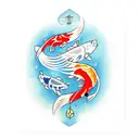 matching koi fish with libra and scorpio zodiac sign inside tattoo design idea