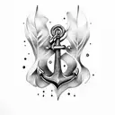 anchor with cardinal feather tattoo design idea