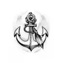 anchor with cardinal feather tattoo design idea