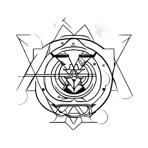 Tatouage minimaliste avec symbole aum, qui montre la joie et représente la musique électronique tattoo design idea