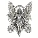 guardian Angel Saint Michael archangel tattoo design idea