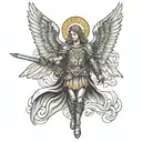guardian Angel Saint Michael archangel tattoo design idea