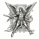 guardian Angel Saint Michael archangel tattoo design idea