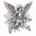 guardian Angel Saint Michael archangel tattoo design idea
