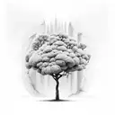 Tree growing out of crack in concrete tattoo design idea