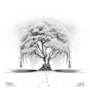 Tree growing out of crack in concrete tattoo design idea